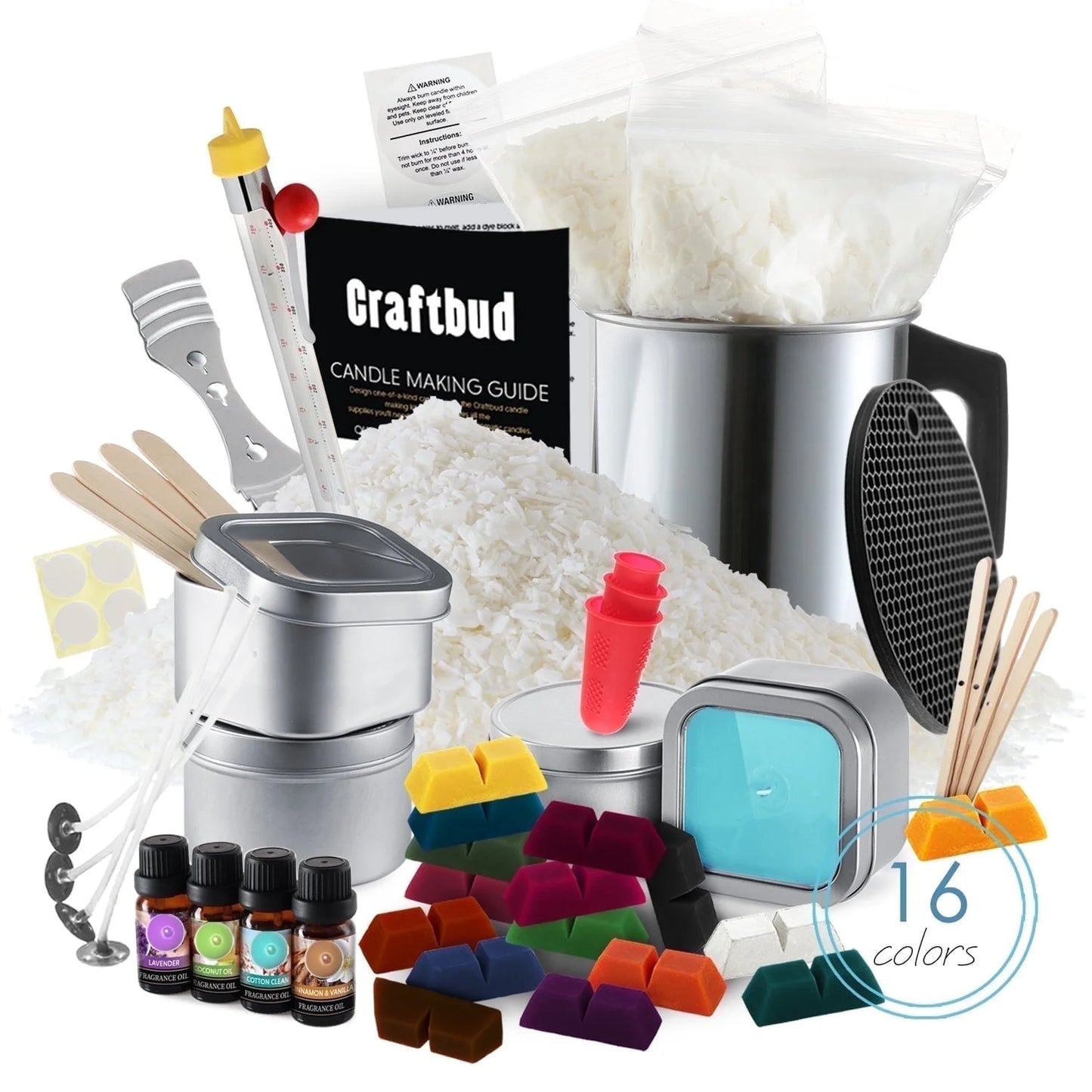 Complete Soy Wax Candle Making Kit for Adults and Kids with 2LB Candle Wax for Candle Making Supplies