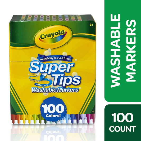 Super Tips Washable Markers, 100 Ct, Journaling and Coloring Supplies, Classroom Must Haves, Creative Gifts for Kids and Teens, Ages 3+