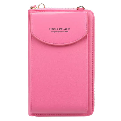 Elegance On-the-Go – Luxe PU Leather Crossbody Shoulder Bag with Phone & Card Organizer