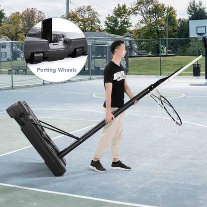 44In Portable Basketball Hoop with Height Adjustable 6.56Ft to 10Ft Basketball Goals for Younger People Indoor Outdoor with Free Basketabll