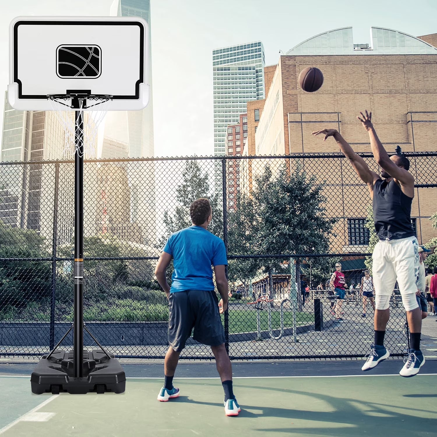 44In Portable Basketball Hoop with Height Adjustable 6.56Ft to 10Ft Basketball Goals for Younger People Indoor Outdoor with Free Basketabll