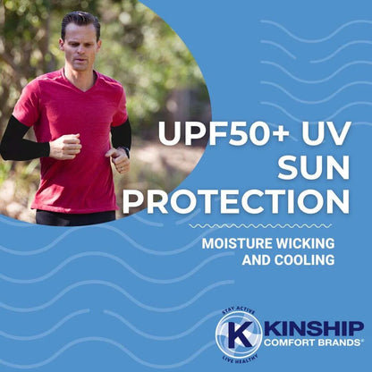 UV Sun Protection Arm Sleeves for Men & Women UPF 50+ Cooling Athletic Sports Sleeve W/ Hand Coverage for Outdoor Activities Tattoo Cover up | One Size | 1 Pair